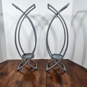 Set of Two Metal Wall Sconces Home Decor Metal Wall Candle Holder Sconce (18")